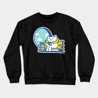 Airport Cat Illustration Crewneck Sweatshirt